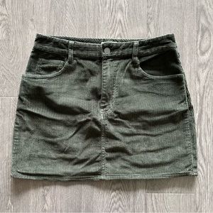 Wilfred Free Dark Green Corduroy Mini Skirt - Size 10